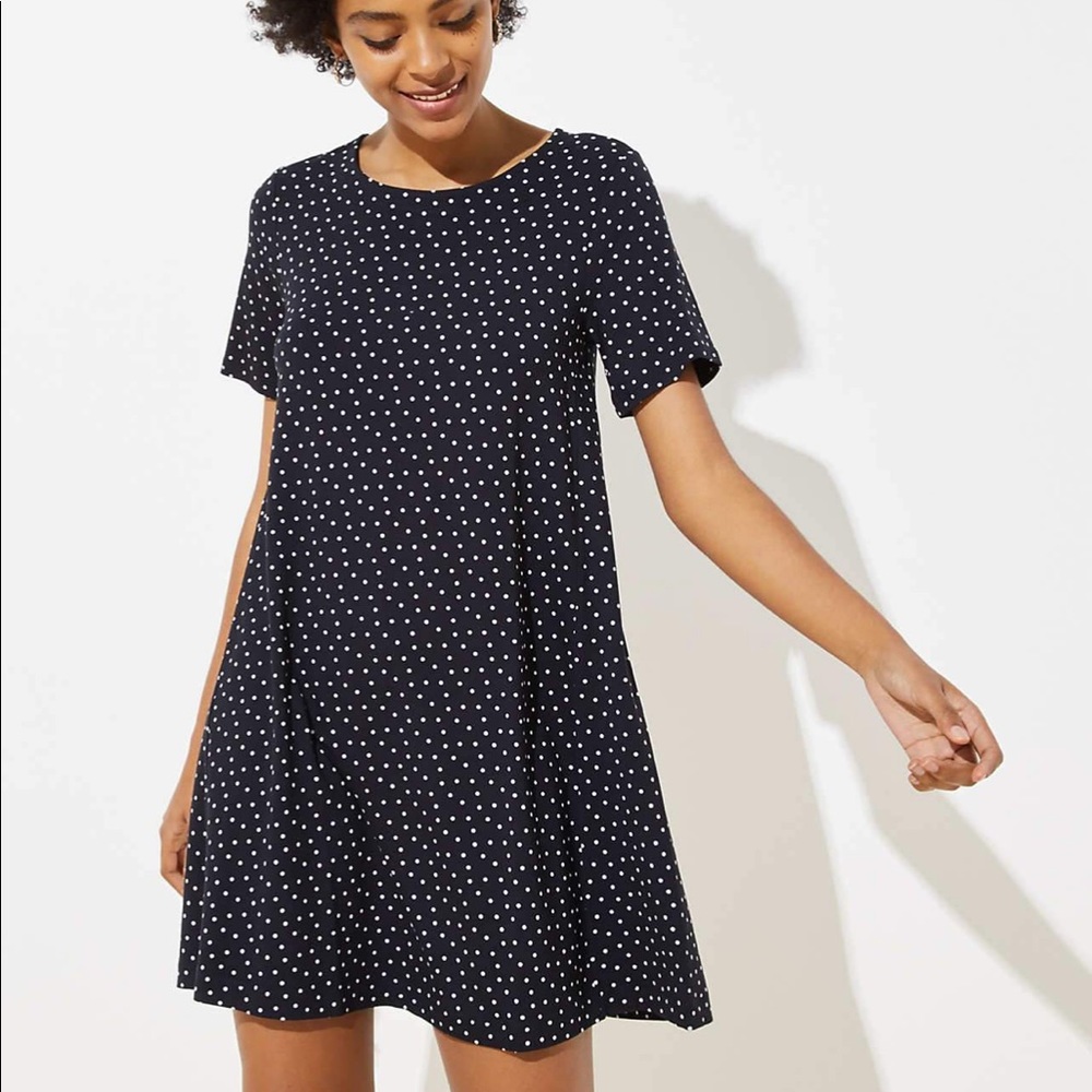 LOFT Polka Dot Swing Dress